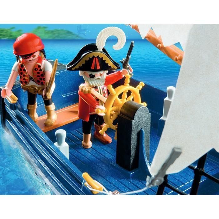 Playmobil 5810 Barco de Remos Pirata con Cañón Disparador de Proyectiles y Bote Flotante 4