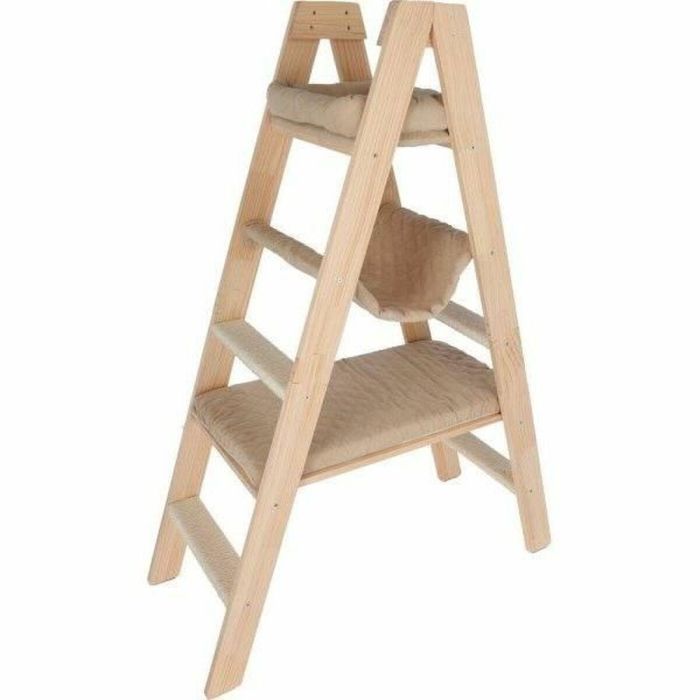 Rascador para gatos 134 cm - ESCALERA - KERBL - Madera maciza - 3 opciones de descanso