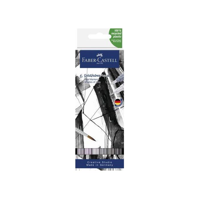 Rotuladores Acuarelables Faber-Castell Goldfaber Aqua Dual Markers Estuche De 6 Shades Of Grey