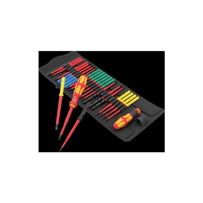 Wera 05006617001 Kraftform Kompakt VDE Big Pack 1 Juego de 26 destornilladores planos aislados VDE con funda de transporte 1
