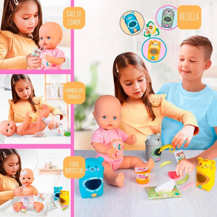 Nenuco Nfn98000 Muñeca Bebé Cuida y Recicla 42 cm con Accesorios de Alimentación, Pañal y Curas, Juego Educativo +3 Años 2 Nenuco Nfn98000 Muñeca Bebé Cuida y Recicla 42 cm con Accesorios de Alimentación, Pañal y Curas, Juego Educativo +3 Años 2