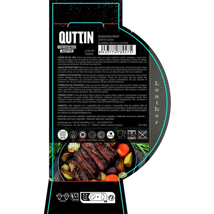 Sarten 20Cm Aluminio Inducc.Leather Quttin (6 Unidades) 7 Sarten 20Cm Aluminio Inducc.Leather Quttin (6 Unidades) 7