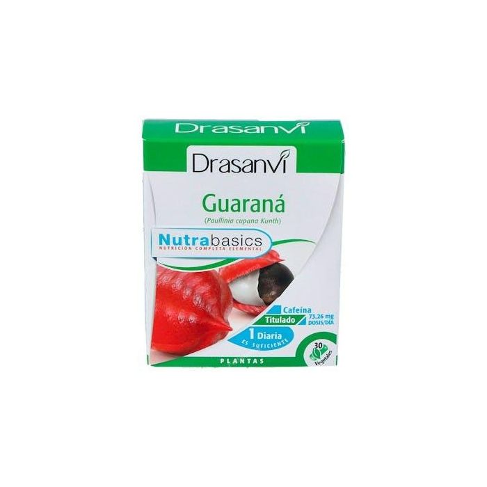 Nutrabasics (de Drasanvi) Guaraná 30 Cápsulas – Ayuda a mantener vitalidad física y mental, útil en dietas de adelgazamiento