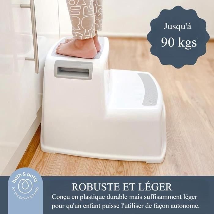 Dreambaby DRE9312742406875 Taburete con escalera 2 Up, Antideslizante y texturizado, hasta 80 kg para niños y adultos, Gris 3