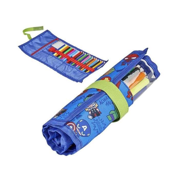 Cerdá Estuche Portatodo Accesorios Capitán América Avengers Azul, para Material Escolar, Niños 3-12 Años 4