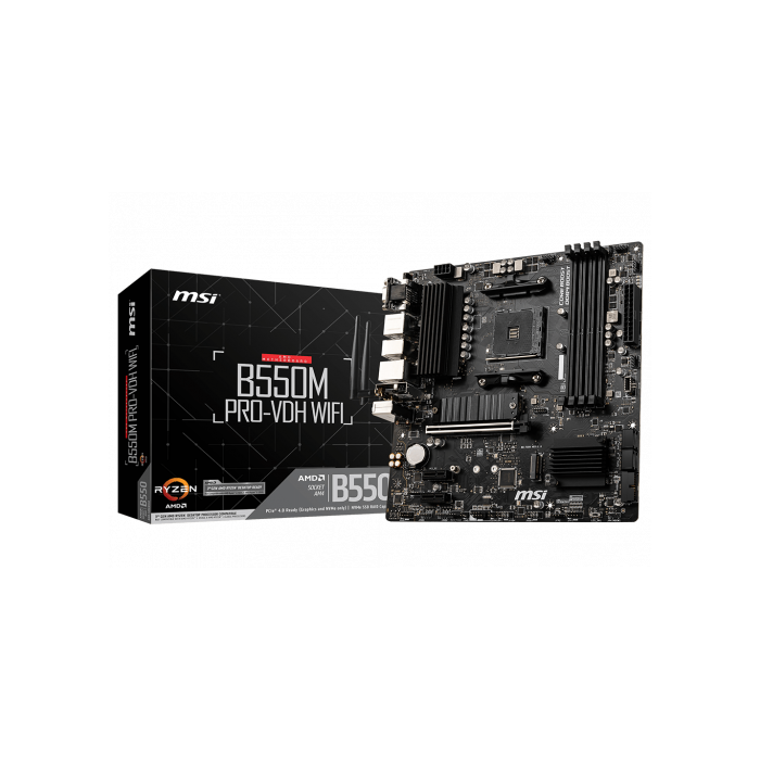 MSI B550M PRO-VDH WiFi placa base AMD B550 Zócalo AM4 micro ATX MSI B550M PRO-VDH WiFi placa base AMD B550 Zócalo AM4 micro ATX