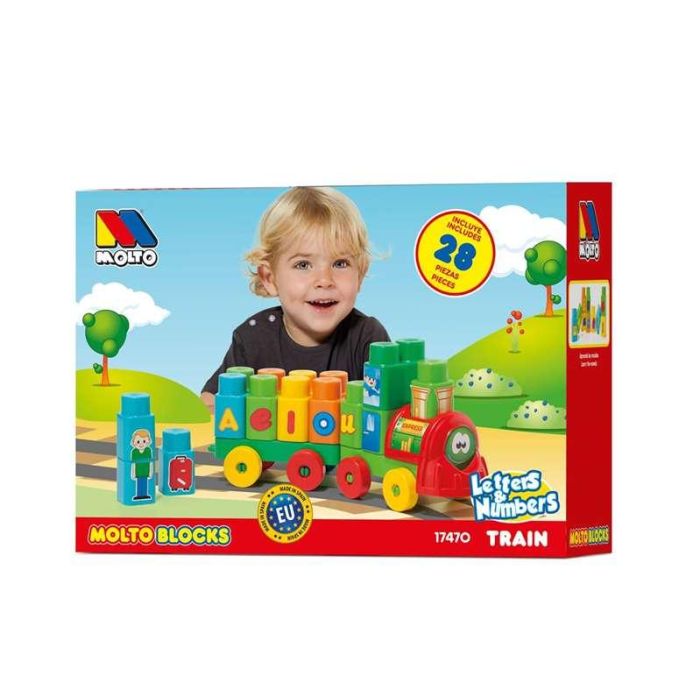 Tren de bloques y construccion 28 piezas Tren de bloques y construccion 28 piezas