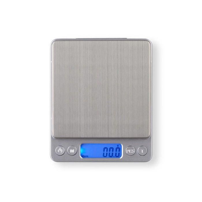 Livoo DOM474 Báscula Electrónica de Precisión con Bandeja de Acero Inoxidable, Máx. 500g, 6 Unidades, Pantalla LCD