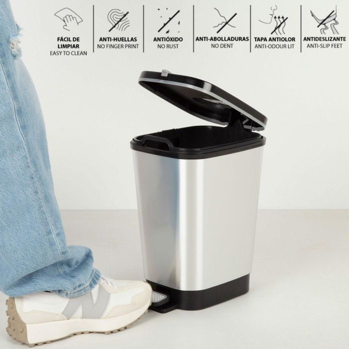 Cubo de basura Curver Gris Plástico 6 L (5 Unidades) 5 Cubo de basura Curver Gris Plástico 6 L (5 Unidades) 5