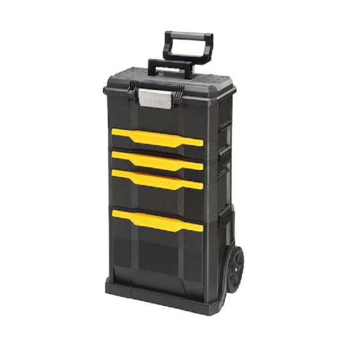 Stanley 1-79-206 Taller Móvil Modular para Herramientas con 4 Cajones, Asa Telescópica y Ruedas Robustas, Polipropileno
