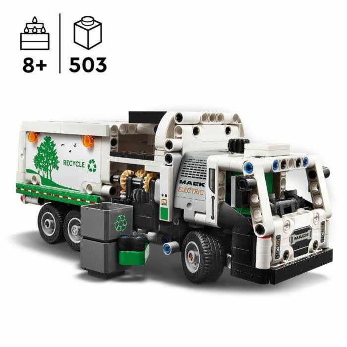 LEGO 42167 Technic Camión de Basura Eléctrico Mack LR, Camión Eléctrico de Juguete, Vehículo de Reciclaje 5