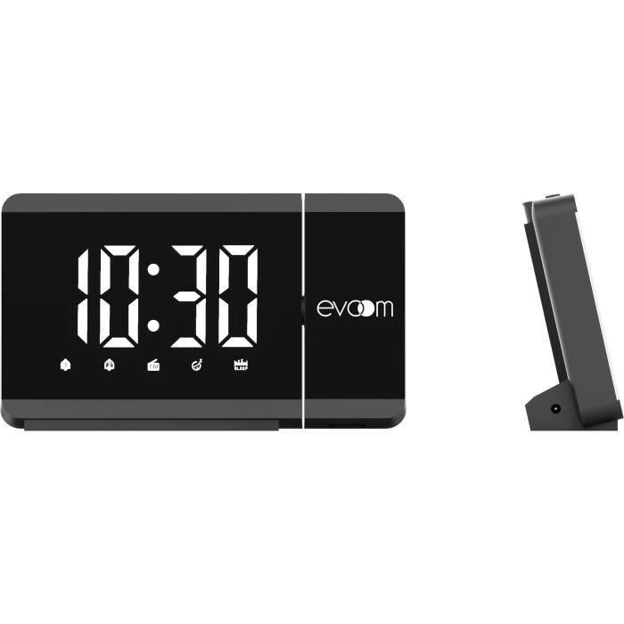 Despertador proyector - EVOOM - EV304571 - Negro - Radio despertador FM - Proyección de la hora 2 Despertador proyector - EVOOM - EV304571 - Negro - Radio despertador FM - Proyección de la hora 2
