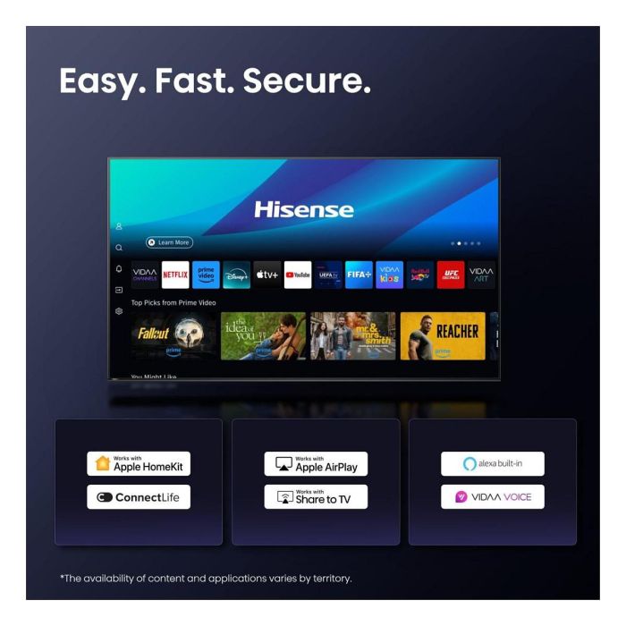 Hisense 85E77Q PRO Smart TV 85" 4K Ultra HD QLED, 144 Hz, VIDAA, FreeSync Premium, HDMI 2.1, Dolby Atmos, WiFi, Negro 9