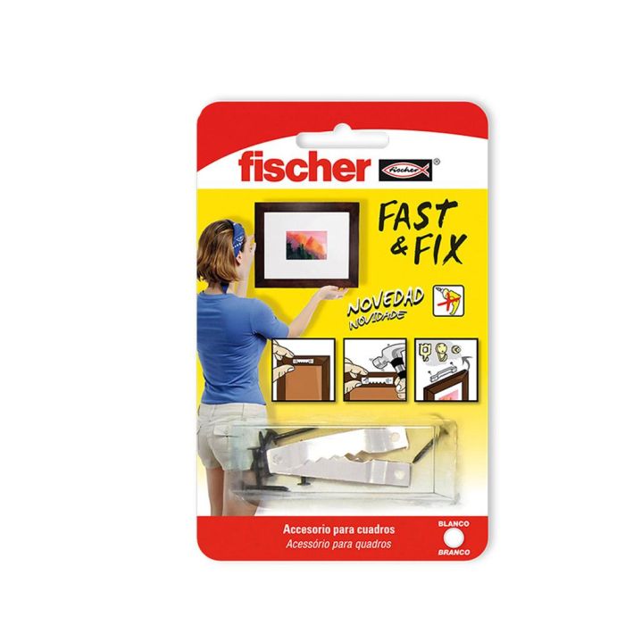 Colgador cuadros rectos fast&fix (blister 10 unid.) 534845 fischer 1