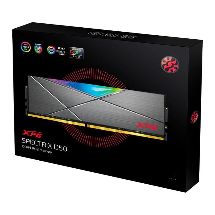 ADATA XPG Spectrix D50 RGB - Kit de Memoria RAM DDR4 de 16GB (2x8GB) 3200MHz DIMM - Intel XMP 2.0 - AX4U32008G16A-DT50 3