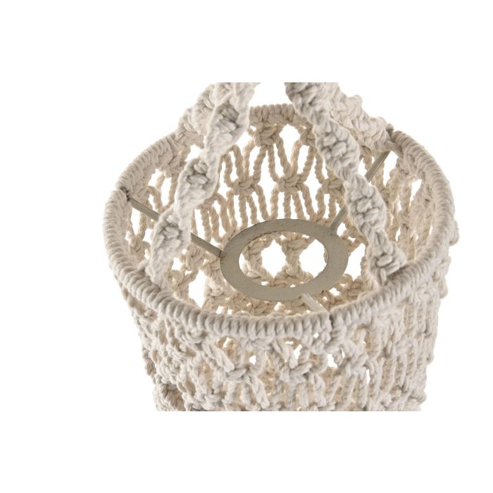 DKD Home Decor Pantalla Algodón Crudo Macramé 30 x 30 x 30 cm 3