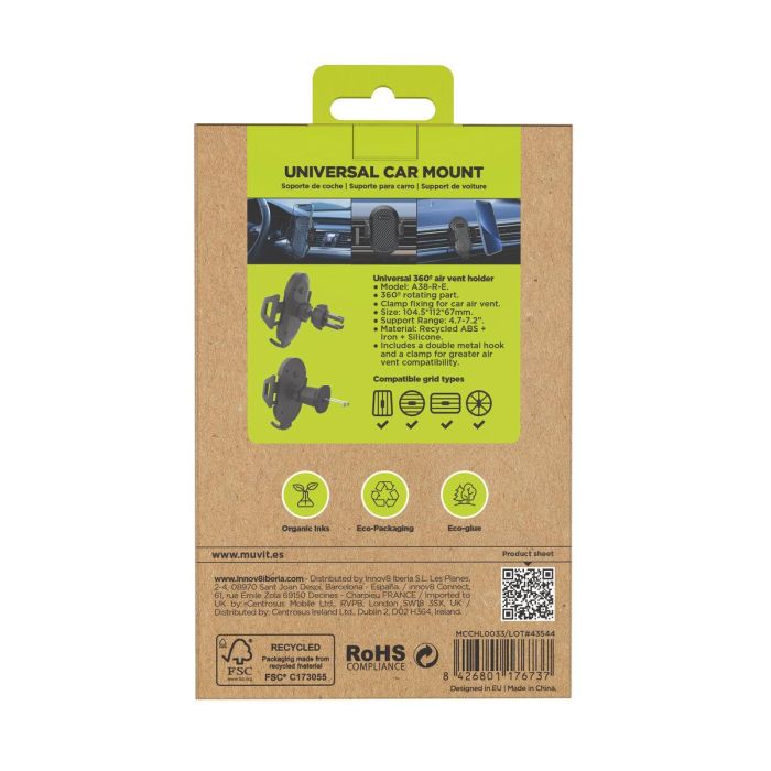 Soporte para Coche Muvit Negro 7" 3 Soporte para Coche Muvit Negro 7" 3