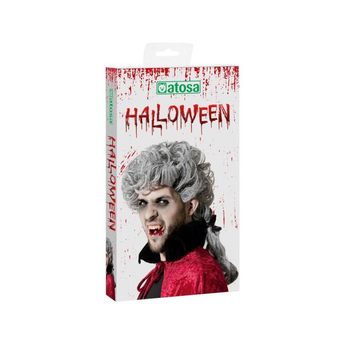 Peluca Halloween Vampiro Tirabuzones Gris 1