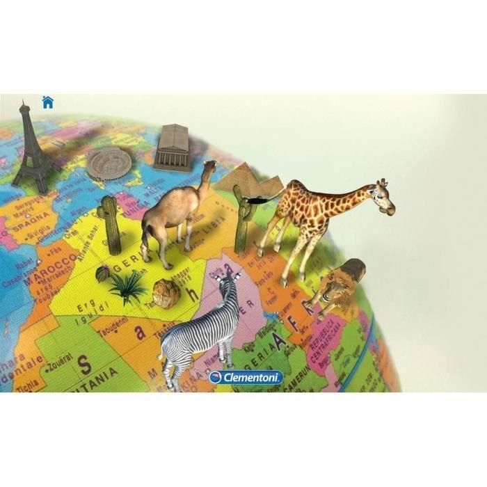 Clementoni EXPLORAGLOBE Connect Globo terrestre interactivo con lápiz óptico, +13 tipos de información y +500 preguntas. Para +7 años 5