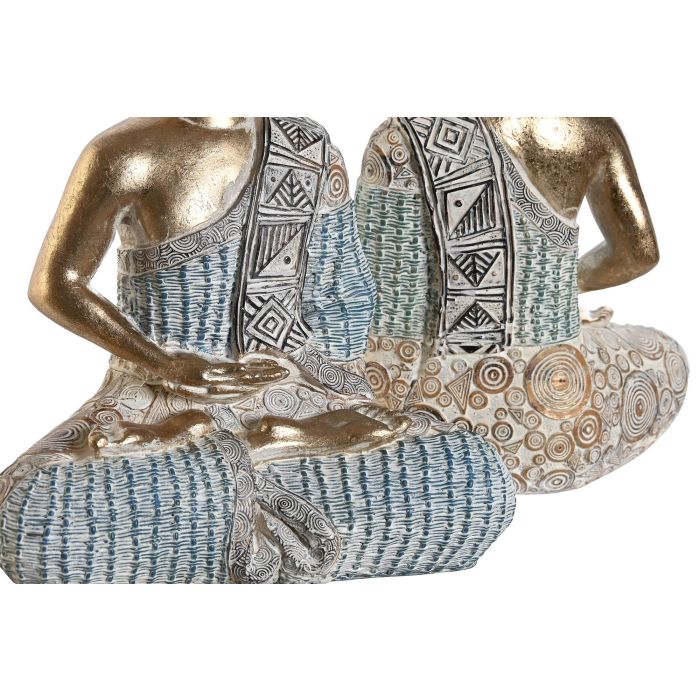 DKD Home Decor Figura Oriental de Buda de Resina Azul Turquesa (9.7 x 27 x 18.6 cm) Pack 2 Unidades 2 DKD Home Decor Figura Oriental de Buda de Resina Azul Turquesa (9.7 x 27 x 18.6 cm) Pack 2 Unidades 2