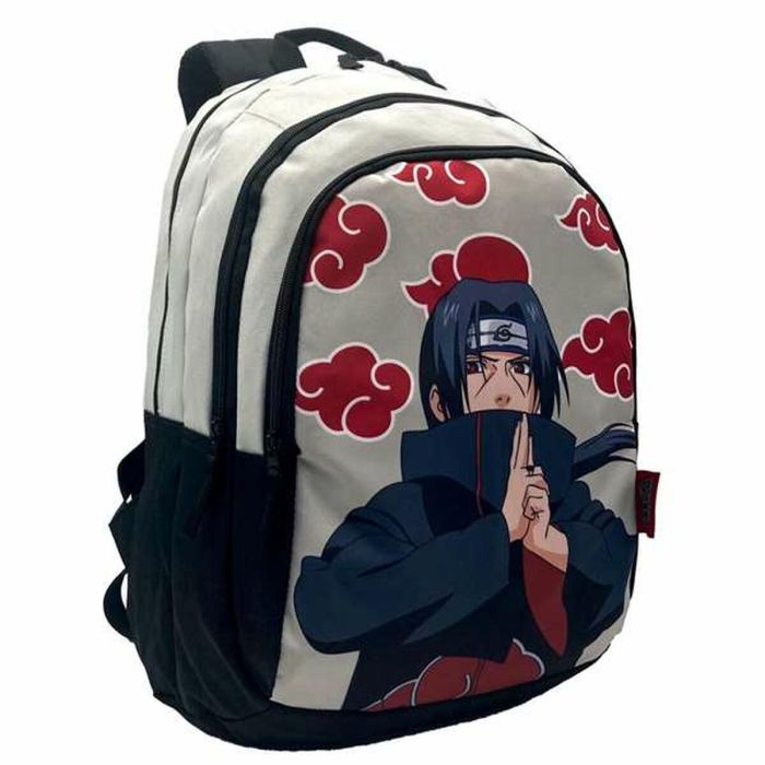 Mochila Primaria Naruto Itachi Doble Compartimento. Mochila Adaptable Carro. 44 X 30 X 20 Cm.