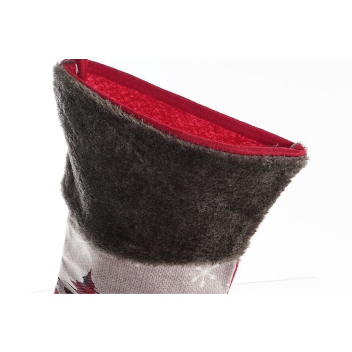 DKD Home Decor Calcetín Navidad Tartan Rojo Negro 6 Unidades 2