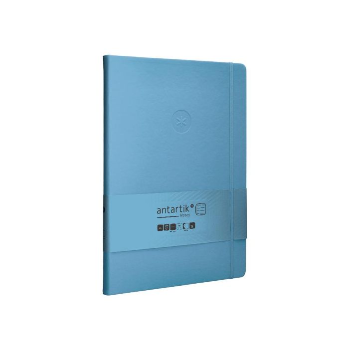 Cuaderno Con Gomilla Antartik Notes Tapa Dura A4 Hojas Rayas Azul Claro 100 Hojas 80 gr Fsc 4