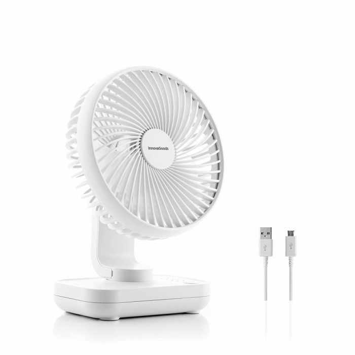 Ventilador de Escritorio Recargable Fanrec InnovaGoods Ø5,4'' 3600 mAh / 13,3 W 2 Ventilador de Escritorio Recargable Fanrec InnovaGoods Ø5,4'' 3600 mAh / 13,3 W 2
