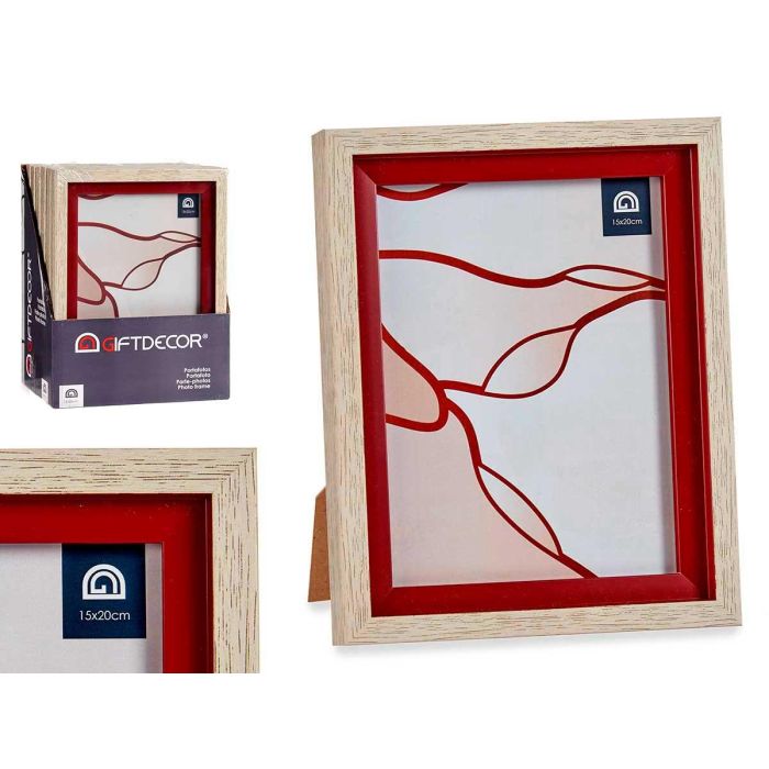 Portafoto Natural Borde Rojo 15x20 cm - Giftdecor (24 Unidades)