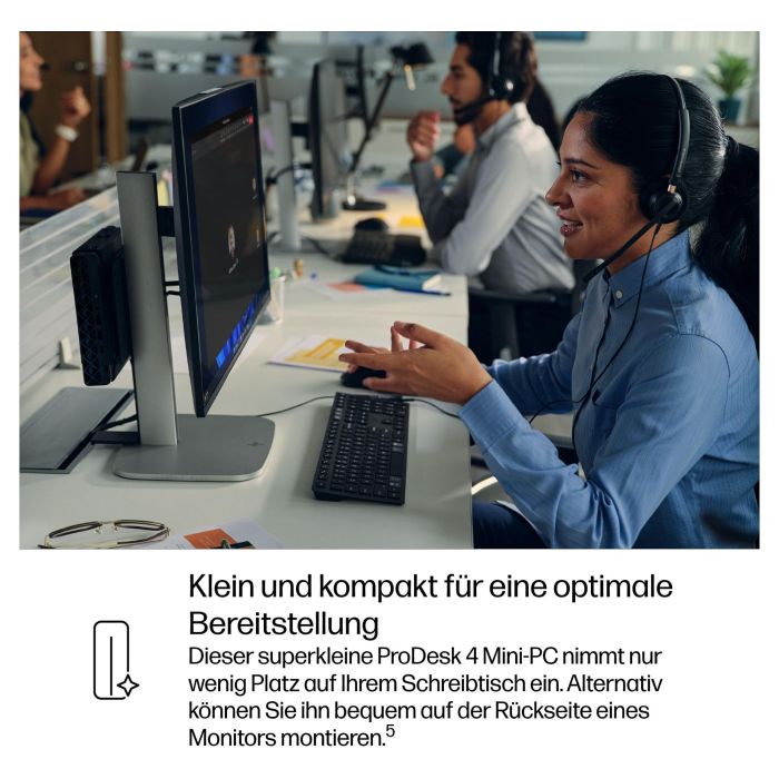 HP ProDesk 4 Mini G1i CU5-235T Ordenador de Sobremesa 24GB RAM 512GB SSD Windows 11 Pro WLAN 15