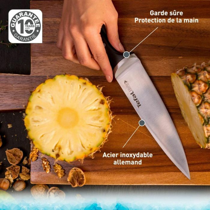 Cuchillo de Cocina Tefal K23207 Negro 7" Acero Inoxidable 20 cm 11 Cuchillo de Cocina Tefal K23207 Negro 7" Acero Inoxidable 20 cm 11