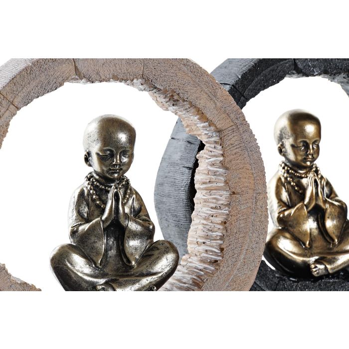 Figura Oriental DKD Home Decor Dorado Negro 6.5 x 18.5 x 20.8 cm (2 Unidades) 1 Figura Oriental DKD Home Decor Dorado Negro 6.5 x 18.5 x 20.8 cm (2 Unidades) 1