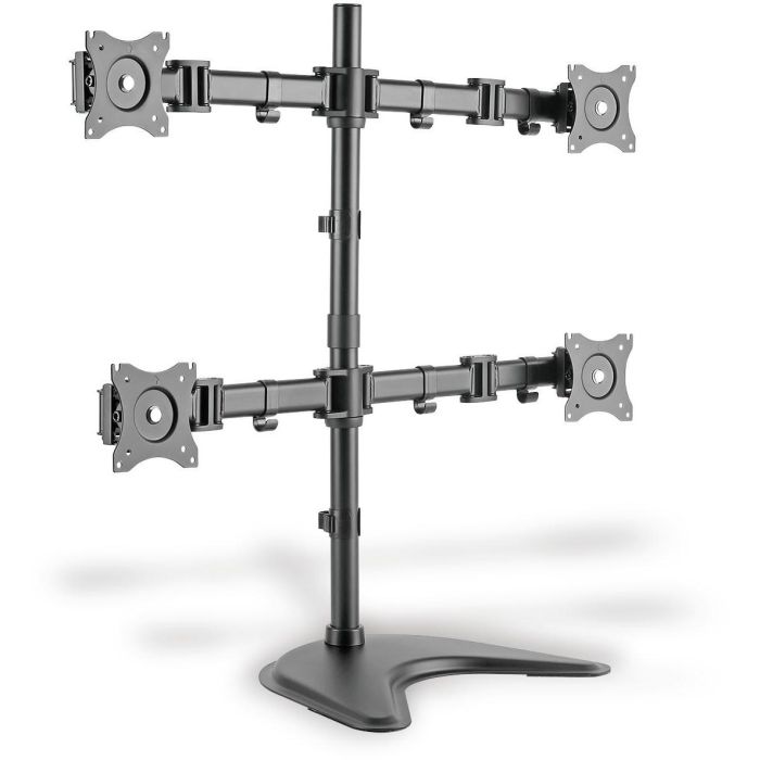 Digitus Soporte para 4 Monitores de hasta 27" y 8 kg por Pantalla, Montaje de Escritorio, Negro