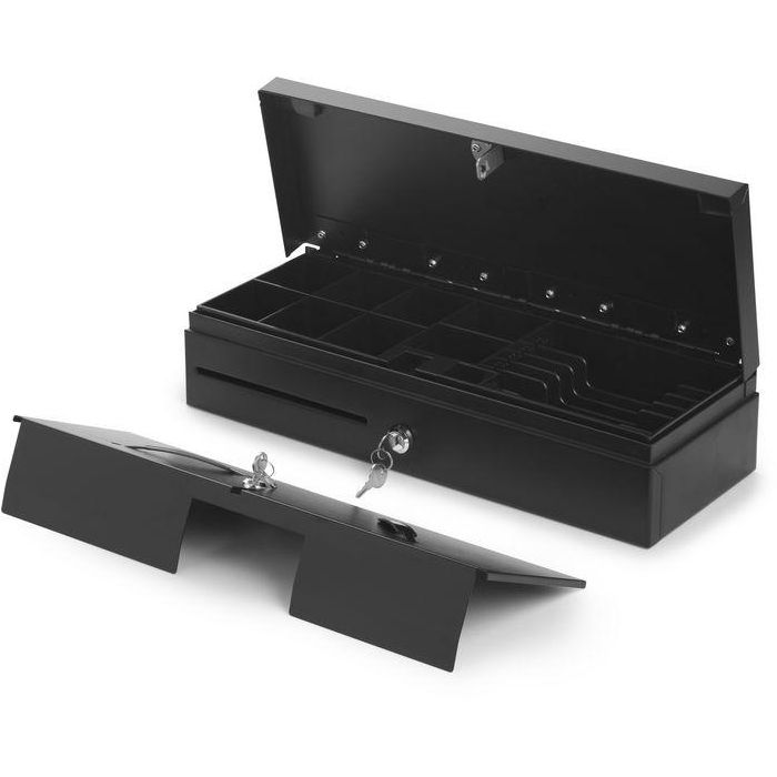 Capture Cajón de Efectivo 460mm Negro Flip Top de Alta Calidad con Clips Metálicos y Ranuras para Cheques 2 Capture Cajón de Efectivo 460mm Negro Flip Top de Alta Calidad con Clips Metálicos y Ranuras para Cheques 2