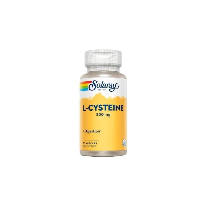SOLARAY L-Cisteína 500 mg Aminoácido Forma Libre de Fermentación Microbiológica 30 Cápsulas