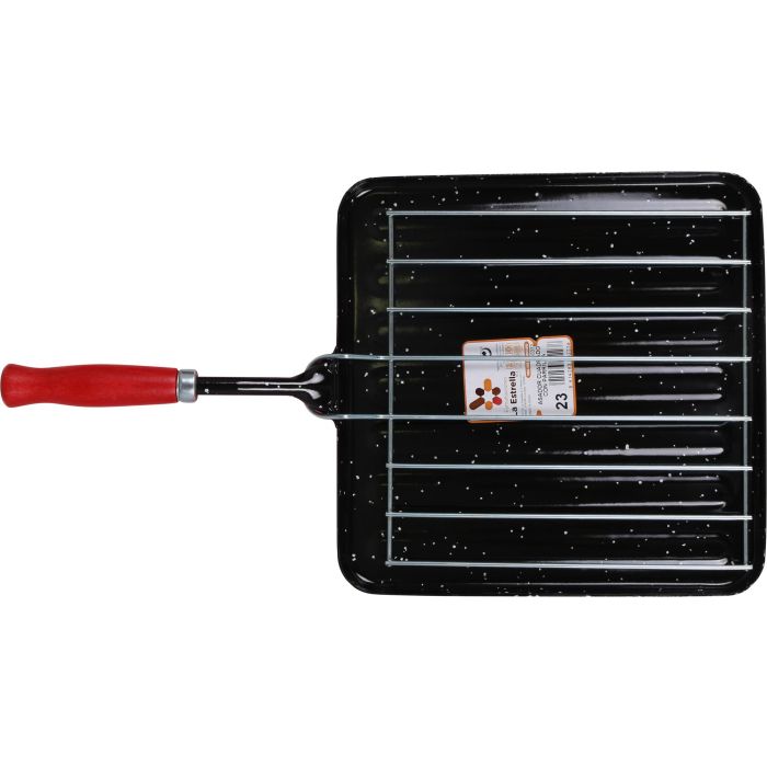 La Estrella Asador Cuadrado Con Parrilla "Jaspeada" 40x23x1.5 cm (10 Unidades)