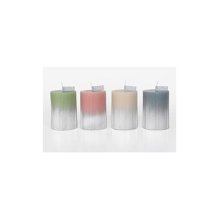 DKD Home Decor Vela de Cera Bicolor Difuminado 7x7x10 cm - Pack 12 Unidades Surtidas, 329 gr/unidad