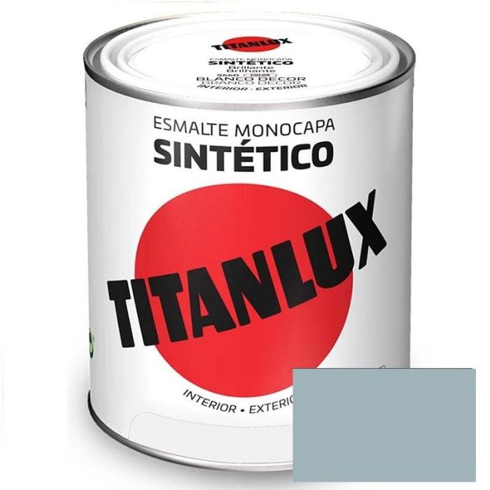 Titanlux 509 Esmalte Industrial Sintético Alquídico Gris Perla 750ml. Secado Rápido para Acero, Verjas, Puertas y Radiadores