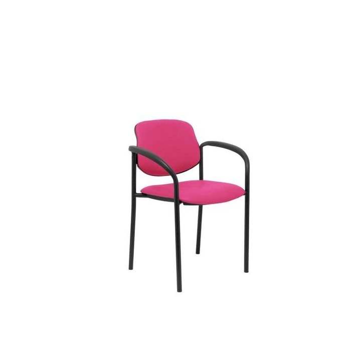 Silla Piqueras Y Crespo Villalgordo Confidente Brazos Fijos Chasis Negro Asiento Y Respaldo Tapizados Similpiel Rosa