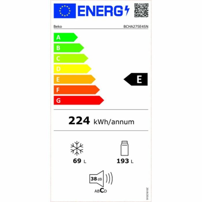 Frigorífico combinado BEKO BCHA275E4SN Blanco Multicolor (178,1 x 54 cm) 1 Frigorífico combinado BEKO BCHA275E4SN Blanco Multicolor (178,1 x 54 cm) 1