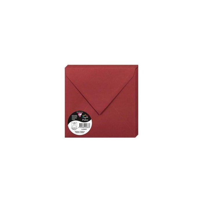 Sobre Clairefontaine Pollen 165X165 120G Burdeos Paquete De 20