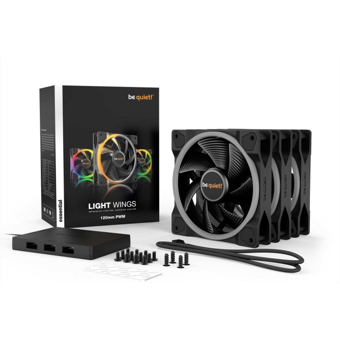 be quiet! LIGHT WINGS 120mm PWM ARGB Triple-Pack Ventilador PC 120mm LED RGB Control PWM Flujo Aire 70.53 m3/h Negro (3uds) 5 be quiet! LIGHT WINGS 120mm PWM ARGB Triple-Pack Ventilador PC 120mm LED RGB Control PWM Flujo Aire 70.53 m3/h Negro (3uds) 5