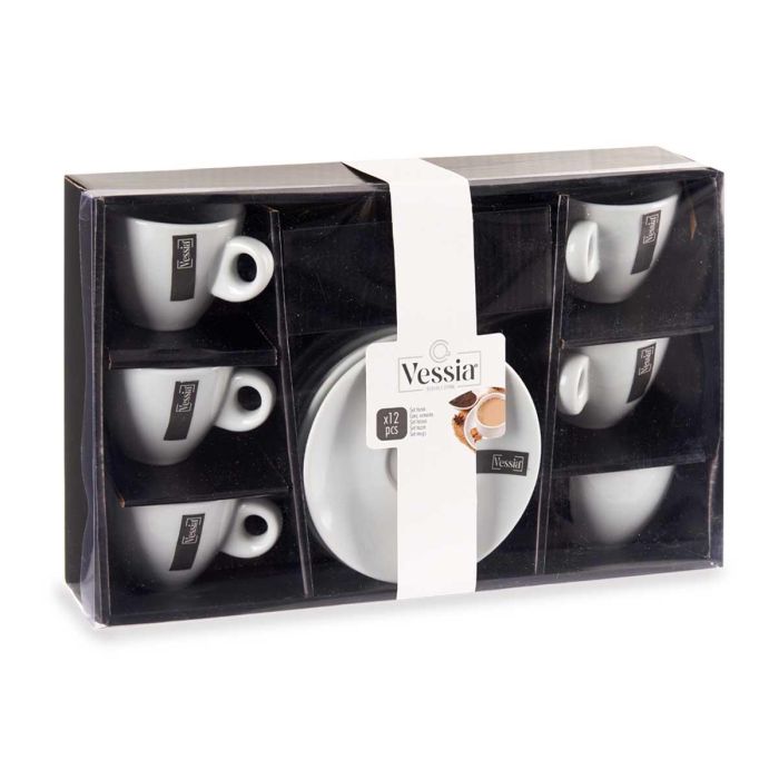 Set 6 Tazas Cafe Porcelana Blanca C Plato 120Ml Vessia 22X8CM (6 Unidades) 2 Set 6 Tazas Cafe Porcelana Blanca C Plato 120Ml Vessia 22X8CM (6 Unidades) 2