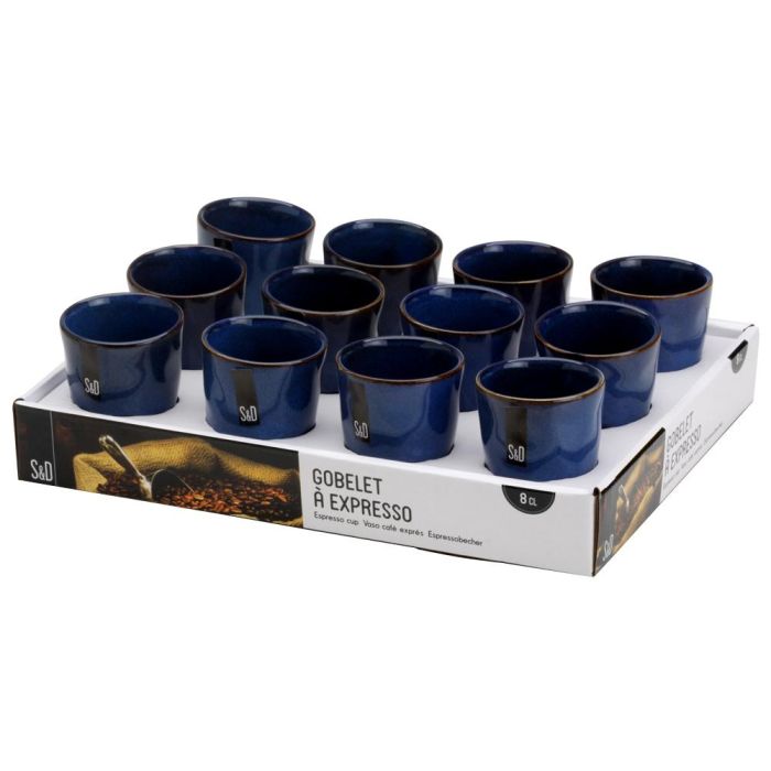 Home Deco Factory Vaso Espresso Gres Azul 80 ml Colección Natural d.6 cm h.7,5 cm 3