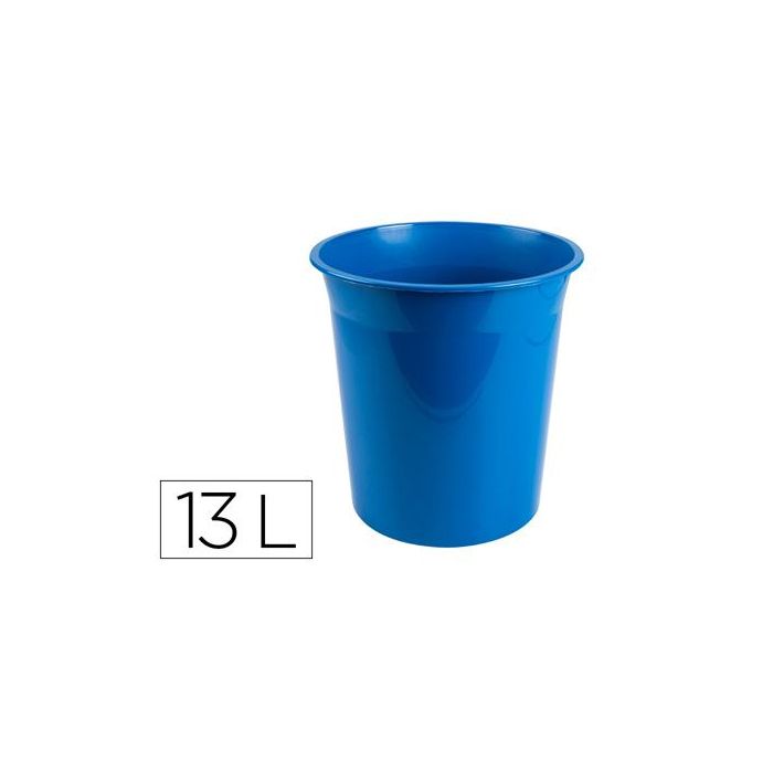 Papelera Plastico Q-Connect Azul Opaco 13 Litros 275x285 mm