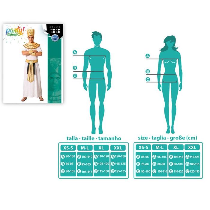 Disfraz Faraón Egipcio Hombre Adulto Blanco XXL 3