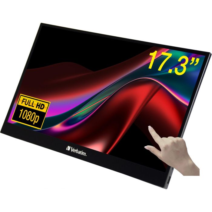 Verbatim PMT-17 (49593) Monitor Portátil Táctil 17.3" Full HD 1080p IPS con USB-C y HDMI para PC/Mac/Móvil