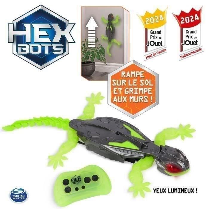 Spin Master 6070281 HEX BOTS Robot Control Remoto Interactivo Lagarto Trepador de Paredes Wallcrawler Gecko con Ojos LED +4 años Spin Master 6070281 HEX BOTS Robot Control Remoto Interactivo Lagarto Trepador de Paredes Wallcrawler Gecko con Ojos LED +4 años