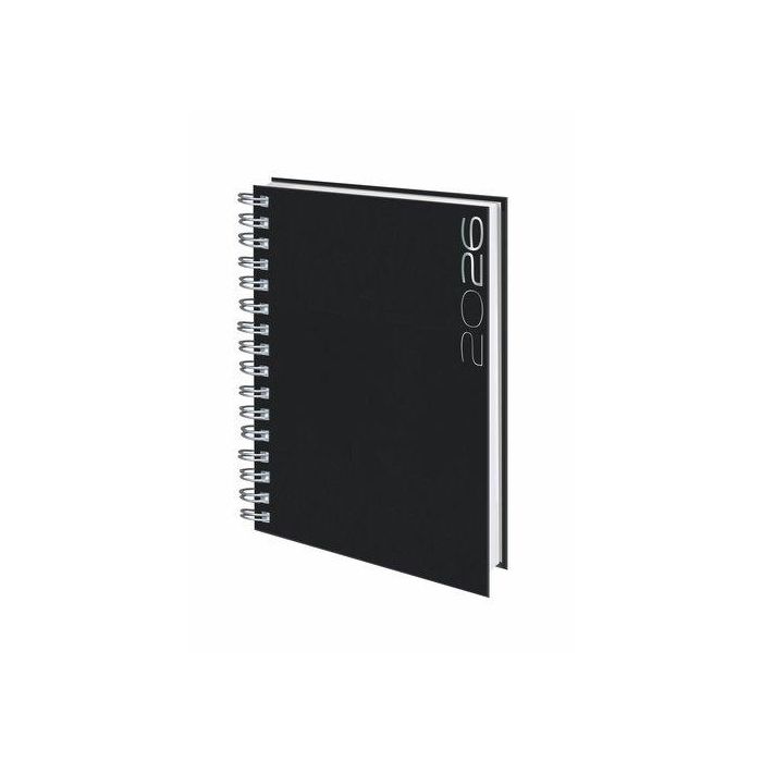 Agenda Anual (2026) Edeusto Positano Wire-O Tapa Dura D08 141X205 D/P Negro (C01)