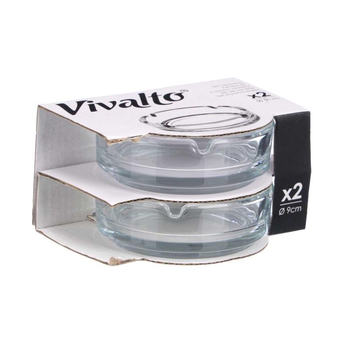 Set 2 Cenicero Vidrio 9Cm Vivalto (36 Unidades) 1 Set 2 Cenicero Vidrio 9Cm Vivalto (36 Unidades) 1